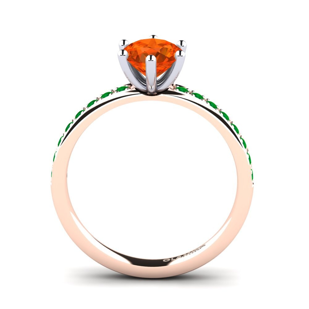 14ct Rose / White Gold Fire-Opal Engagement Ring Ageall 1.0 crt