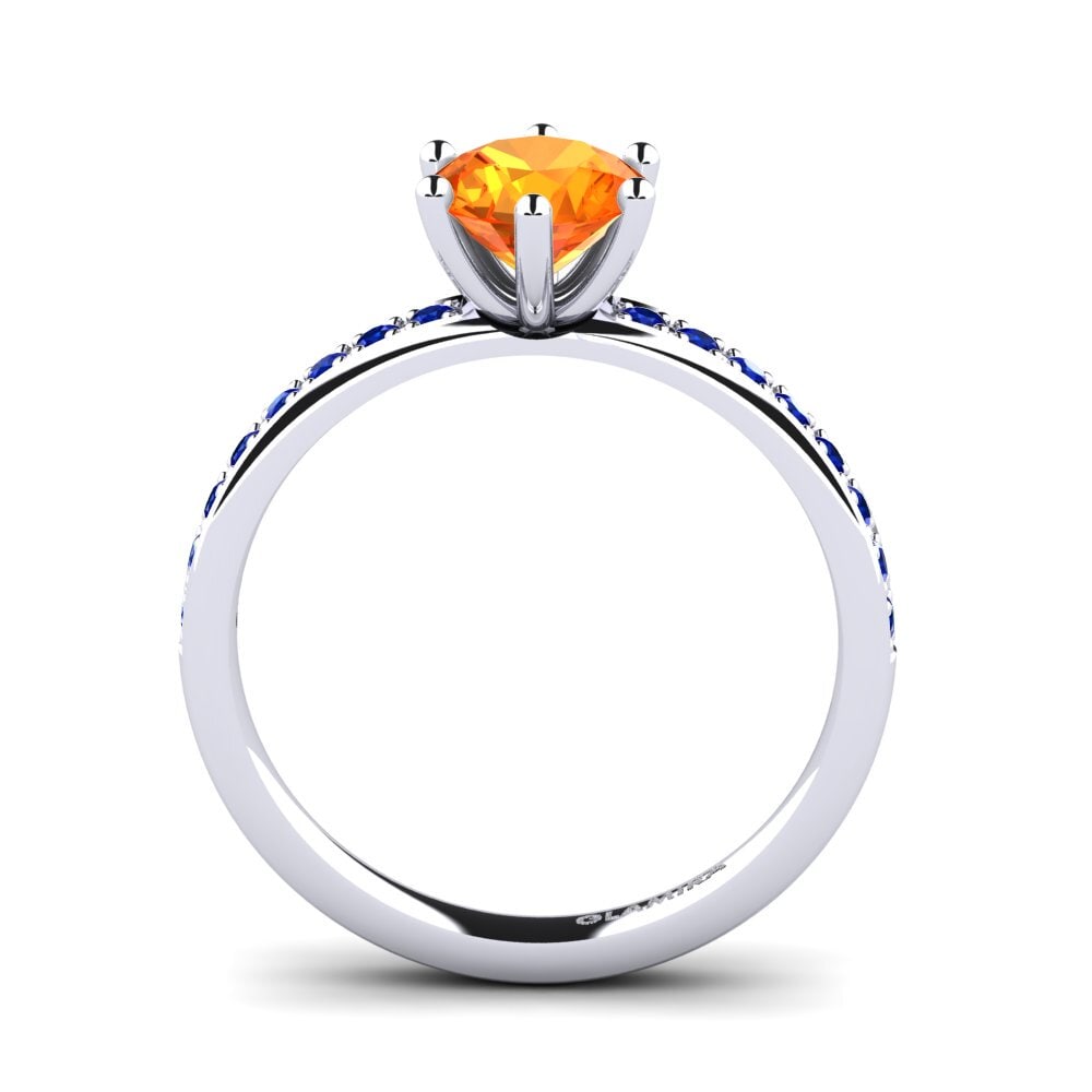 Orange Sapphire Engagement Ring Ageall 1.0 crt