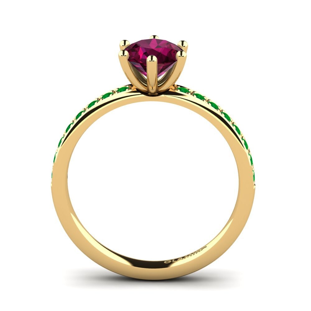 14ct Yellow Gold Rhodolite Garnet Engagement Ring Ageall 1.0 crt