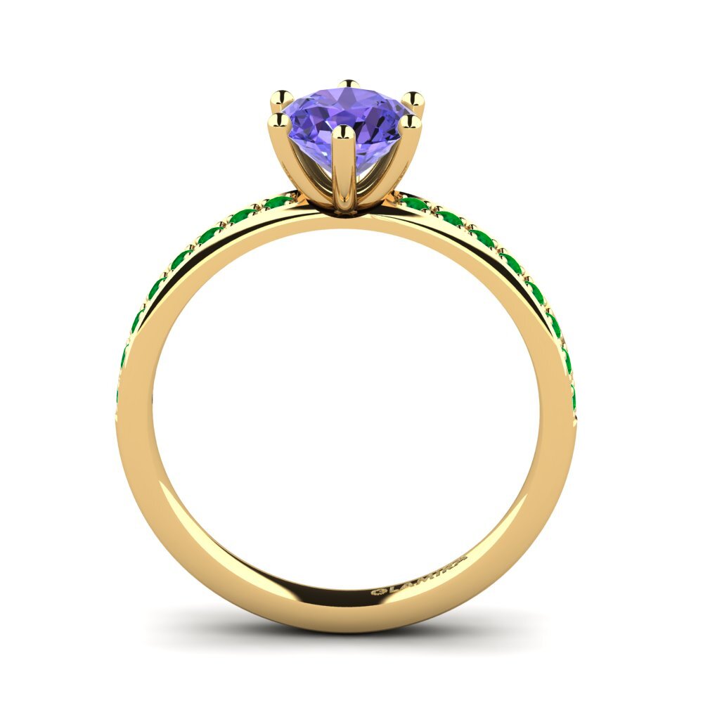 14ct Yellow Gold Tanzanite Engagement Ring Ageall 1.0 crt