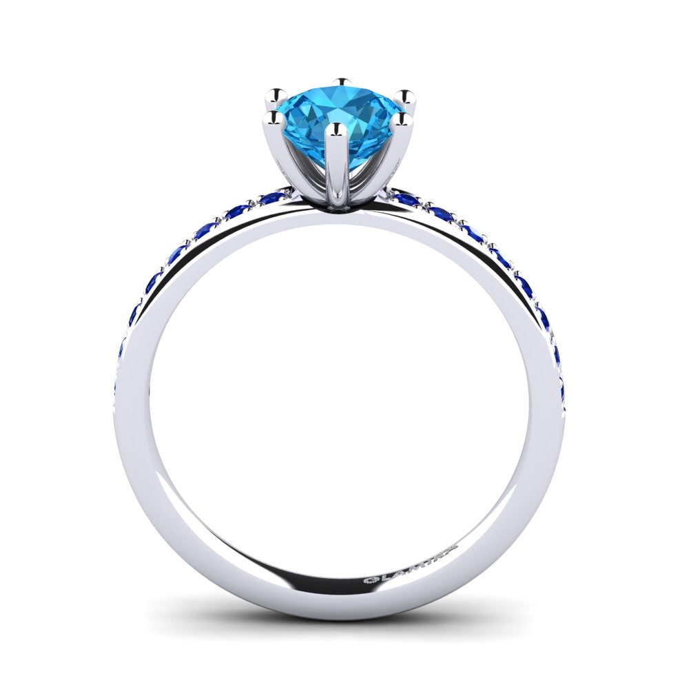 Blue Topaz Engagement Ring Ageall 1.0 crt