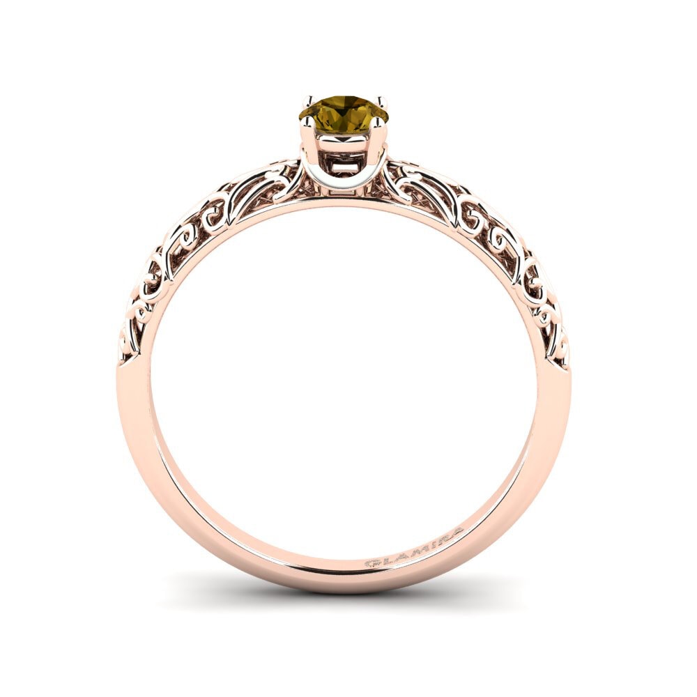 Circón Marrón Anillo de compromiso Alfreda