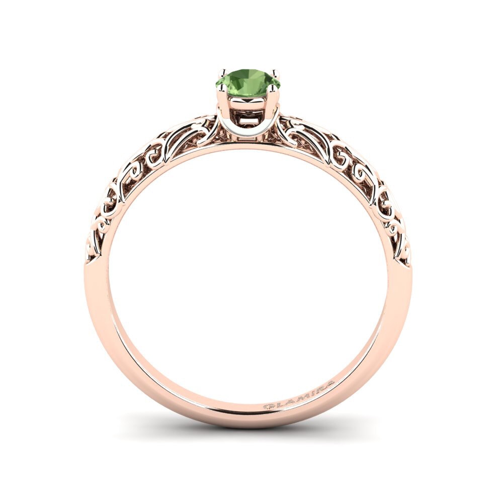 Zafiro Verde Anillo de compromiso Alfreda