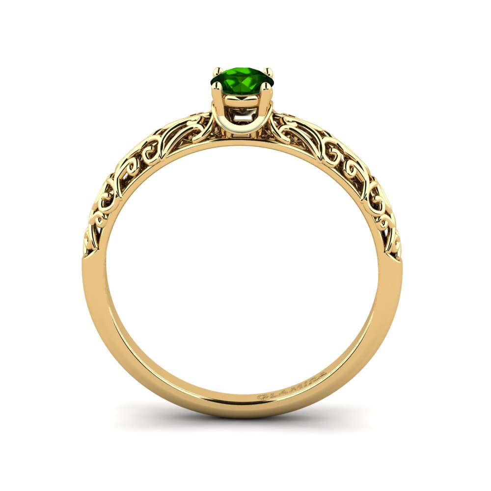 14ct Yellow Gold Green Tourmaline Engagement Ring Alfreda