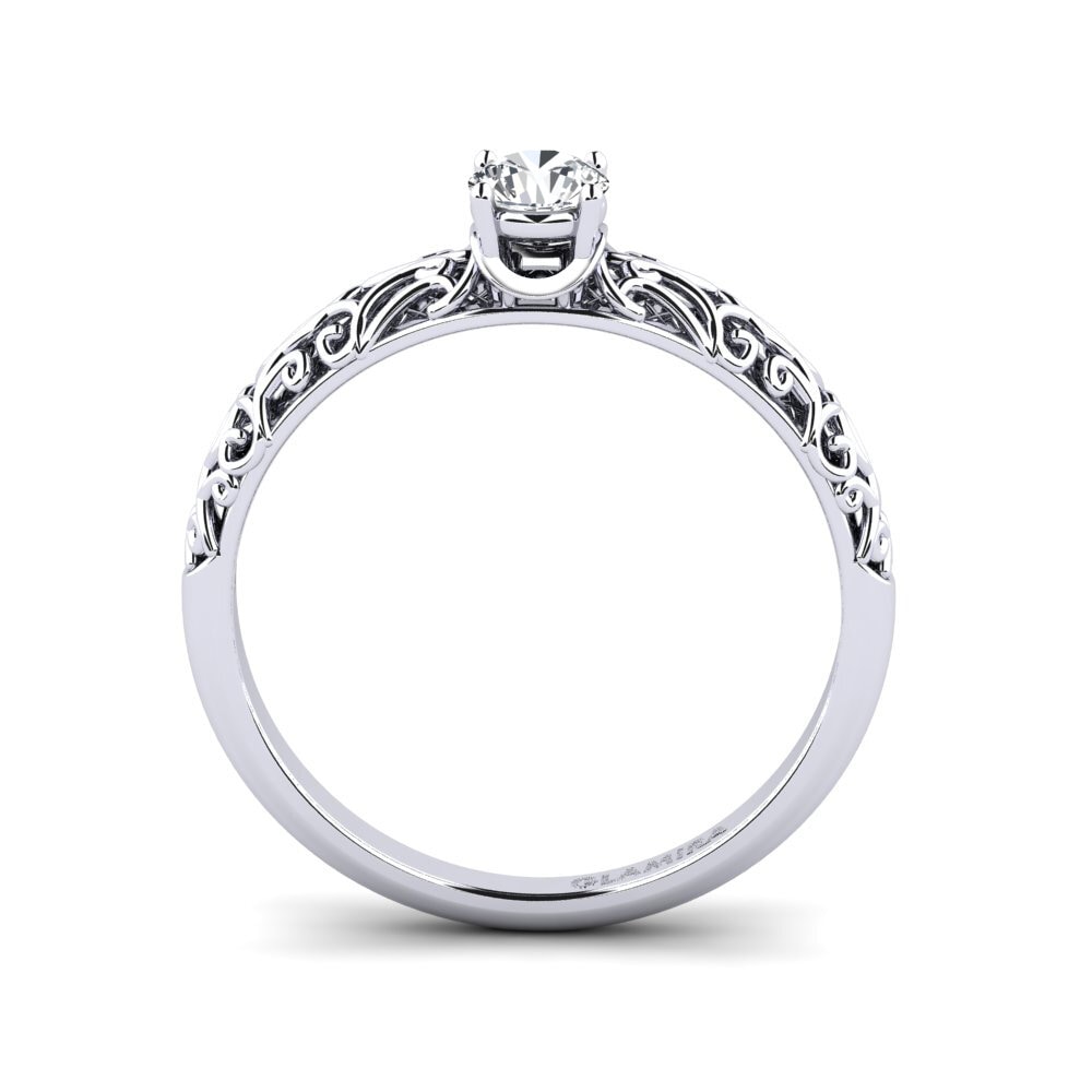 White Silver White Zircon Engagement Ring Alfreda