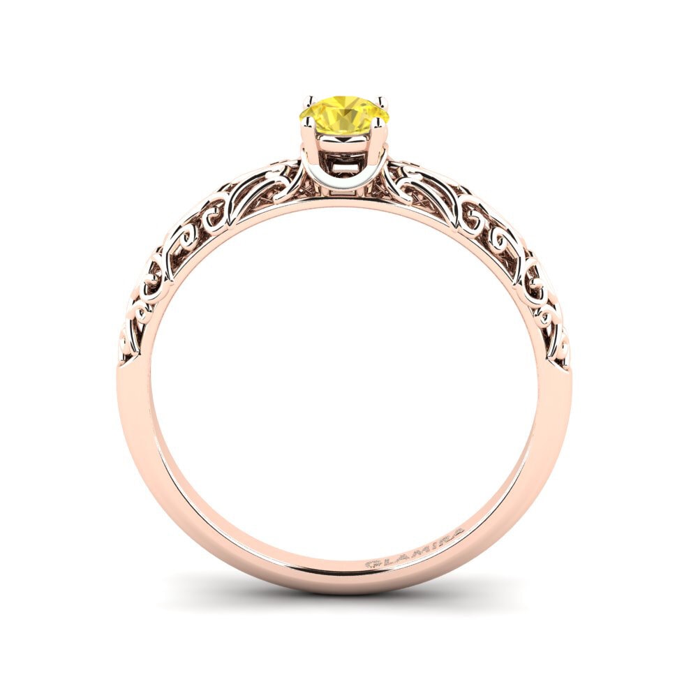 Gul safir Forlovelsesring Alfreda