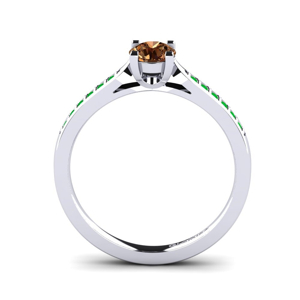White Silver Engagement Ring Alina