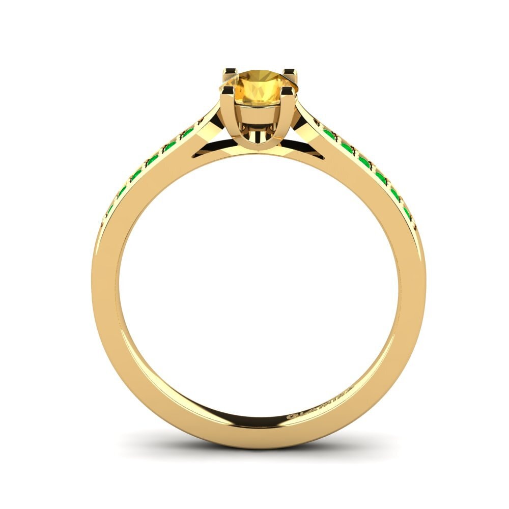 14ct Yellow Gold Citrine Engagement Ring Alina