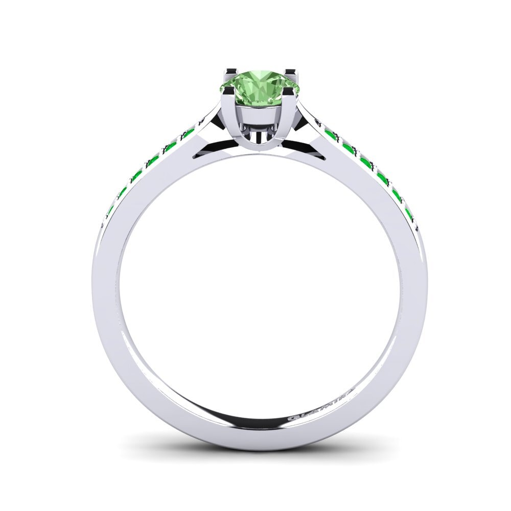 9ct White Gold Green Diamond Engagement Ring Alina