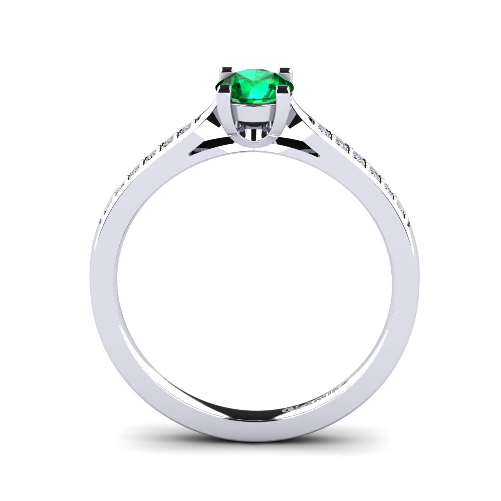 Emerald (Lab Created) Engagement Ring Alina