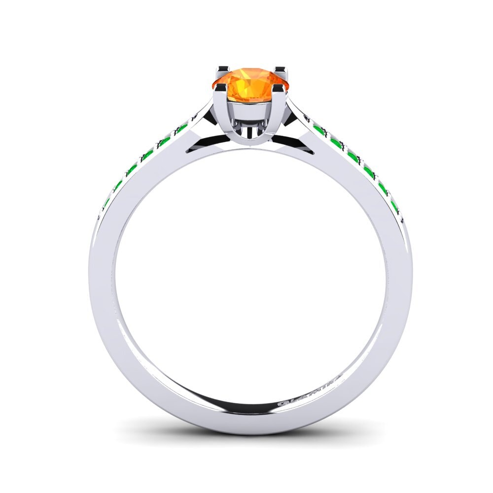 Orange Sapphire Engagement Ring Alina
