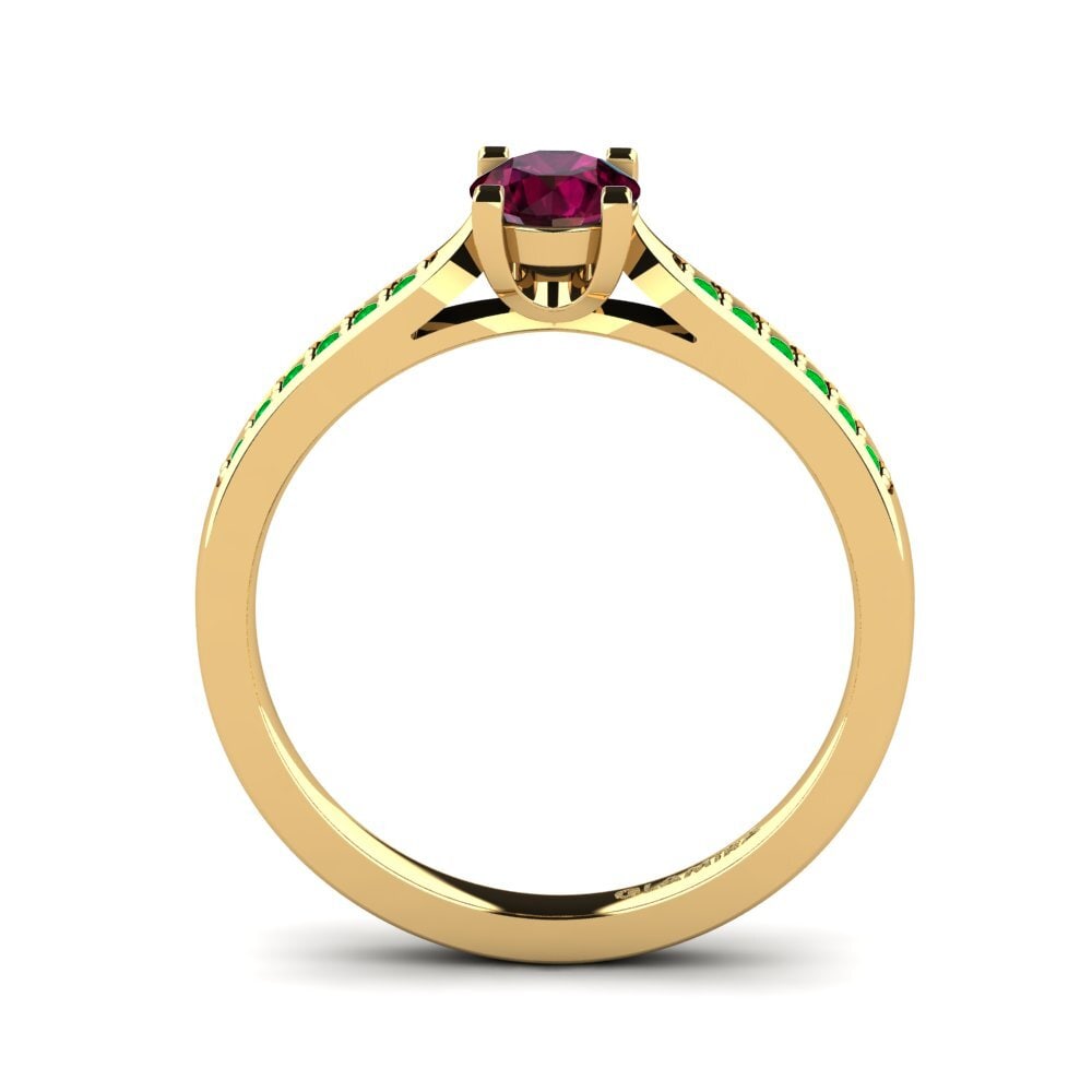 14ct Yellow Gold Rhodolite Garnet Engagement Ring Alina