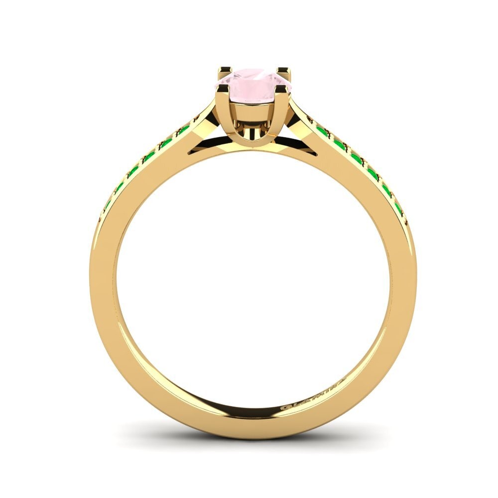 14ct Yellow Gold Rose Quartz Engagement Ring Alina