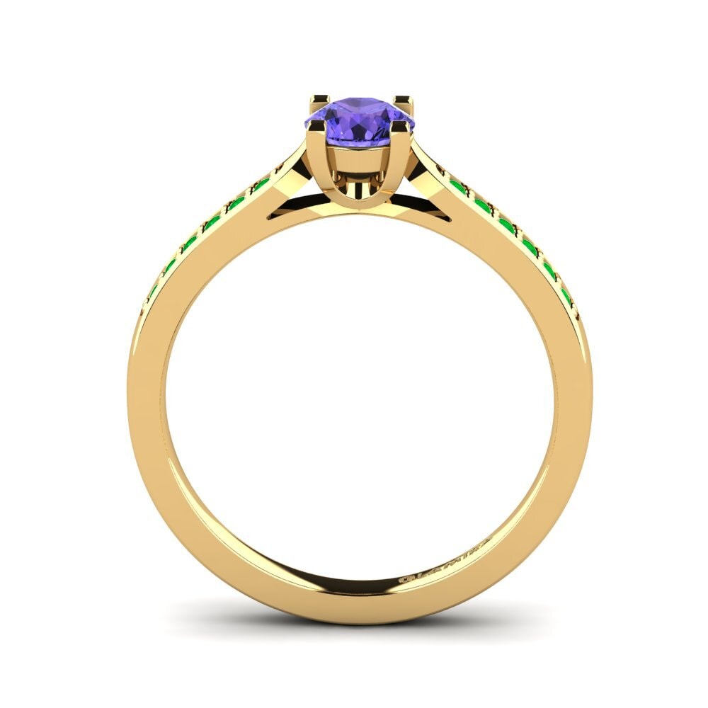 14ct Yellow Gold Tanzanite Engagement Ring Alina