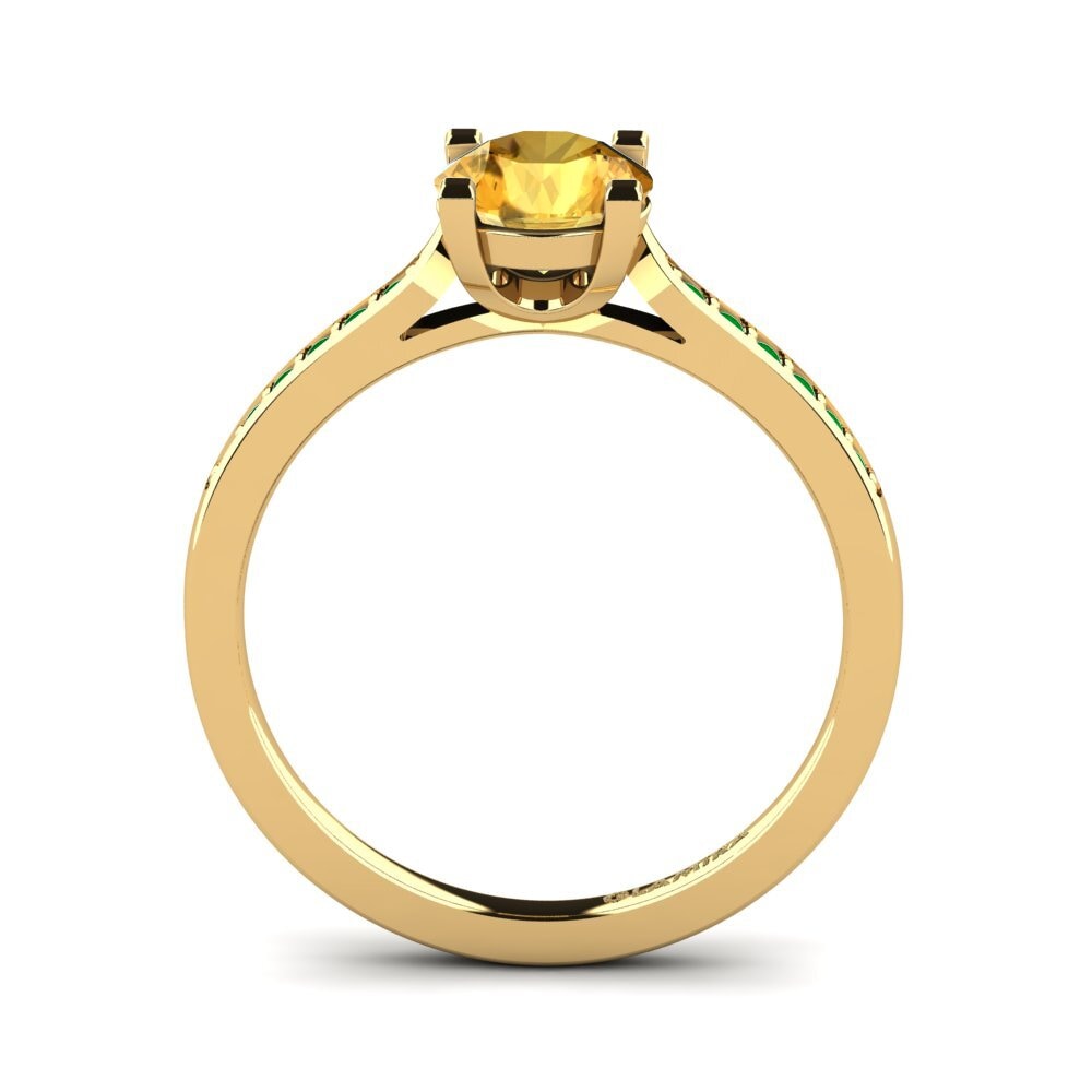 14ct Yellow Gold Citrine Engagement Ring Alina 1.0 crt