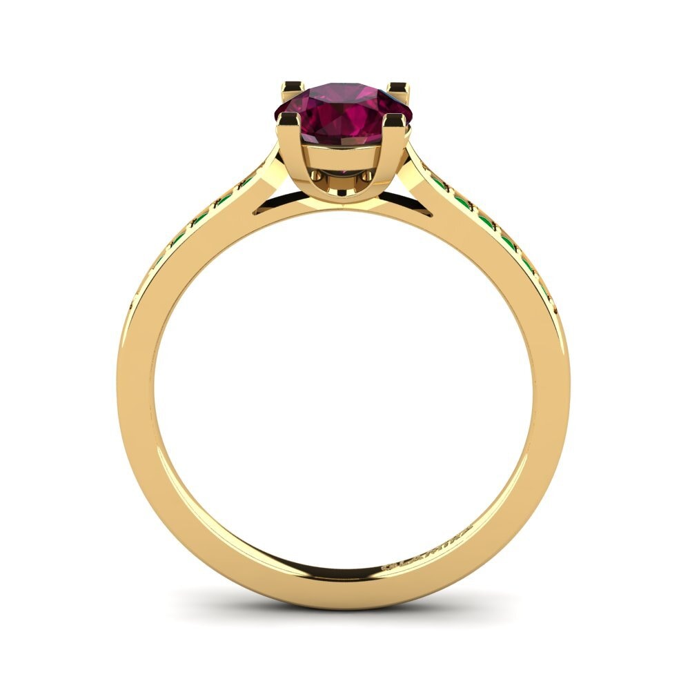 14ct Yellow Gold Rhodolite Garnet Engagement Ring Alina 1.0 crt