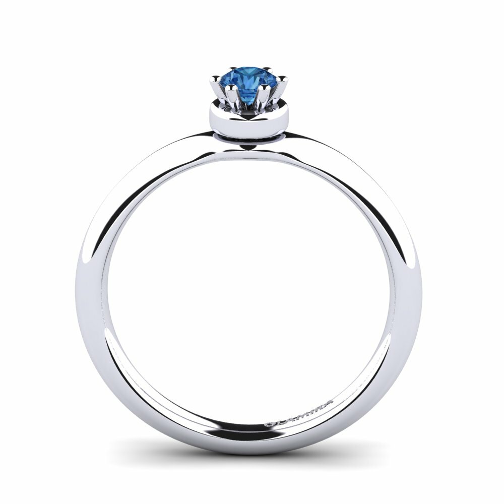 Donker Blauwe Zirkoon Verlovingsring Almira 0.16 crt