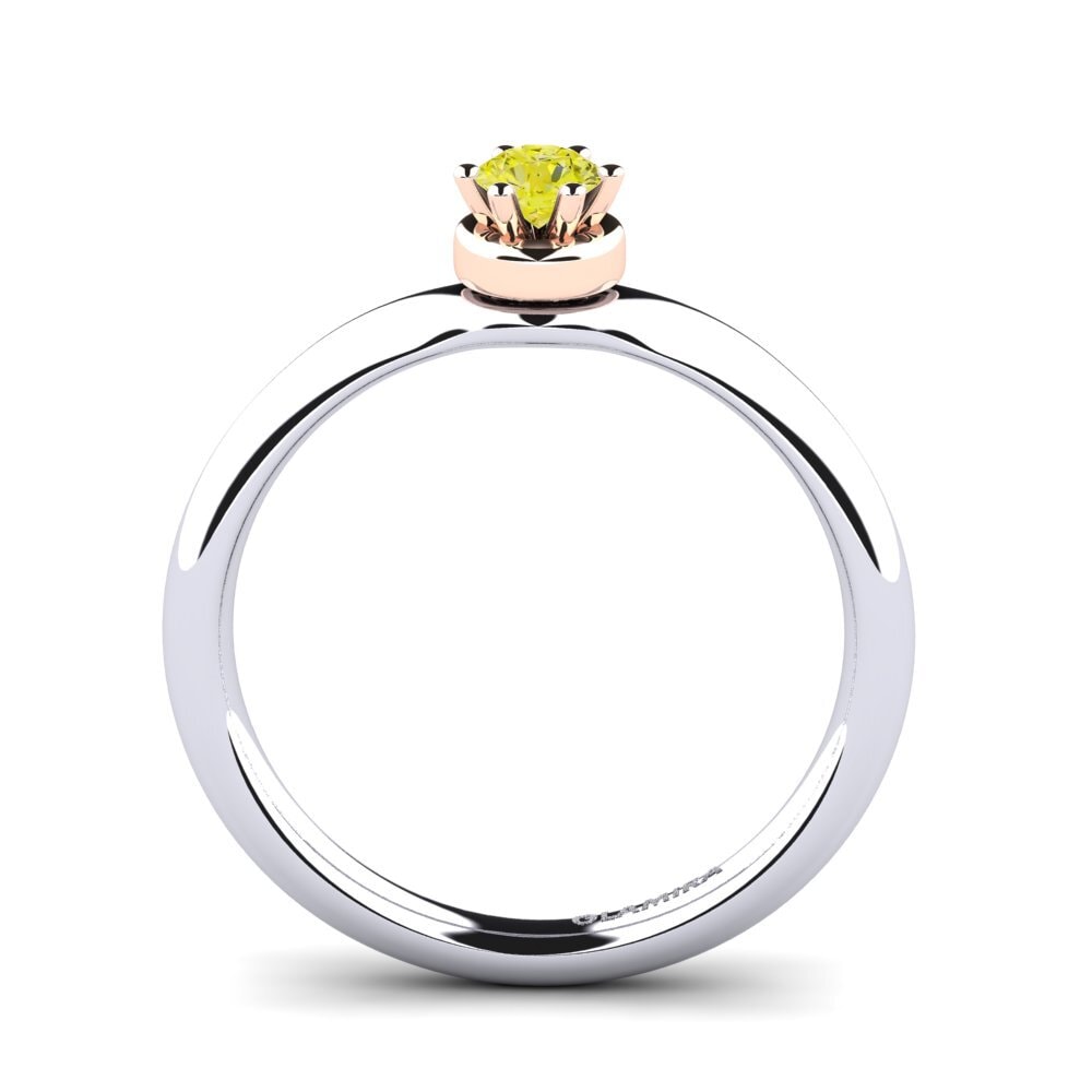 14K Wit & Rood Goud Verlovingsring Almira 0.16 crt