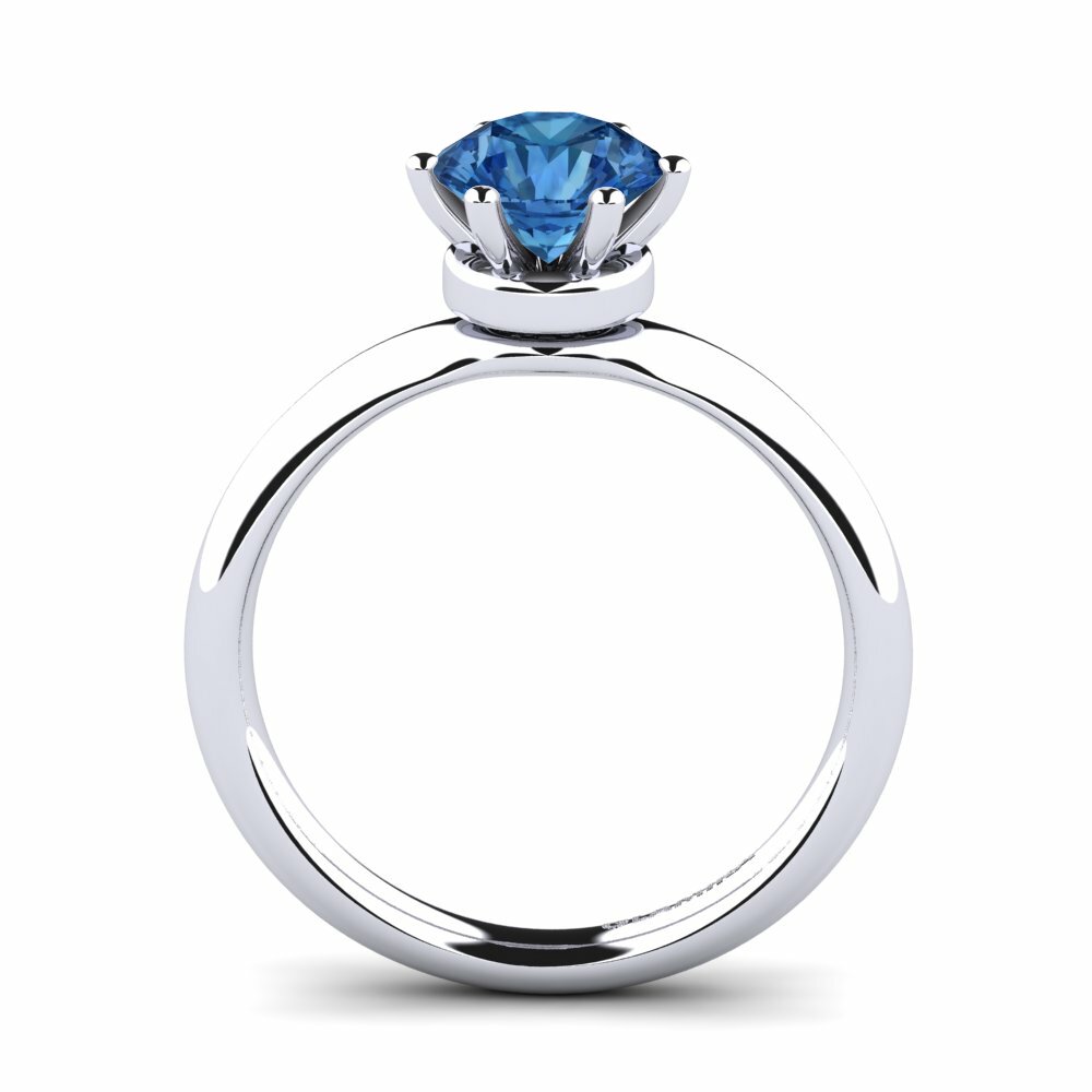 Donker Blauwe Zirkoon Verlovingsring Almira 1.0 crt