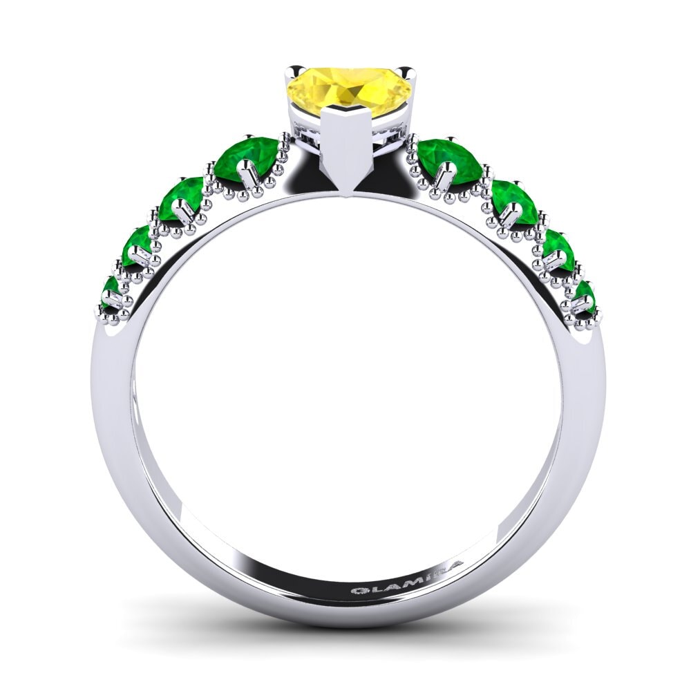 White Silver Engagement Ring Alonnisos