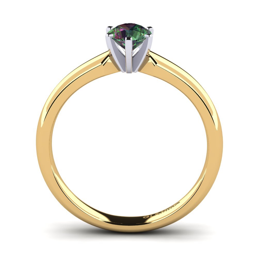 750 Gelb & Weißgold Mystic Topas Verlobungsring Amanda 0.5crt