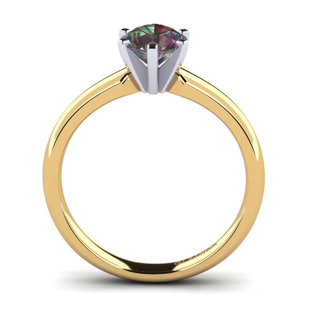 750 Gelb & Weißgold Mystic Topas Verlobungsring Amanda 1.0crt