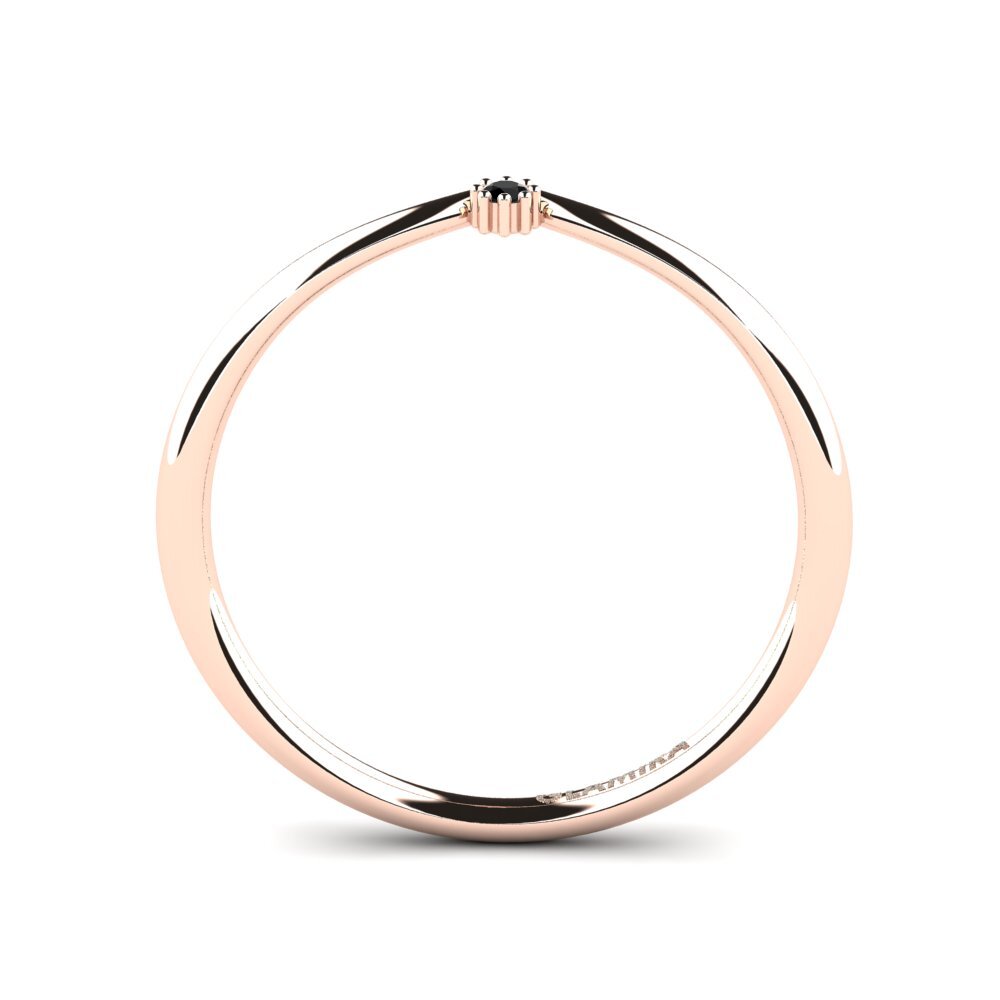 14ct Rose Gold Black Onyx Engagement Ring Angelika