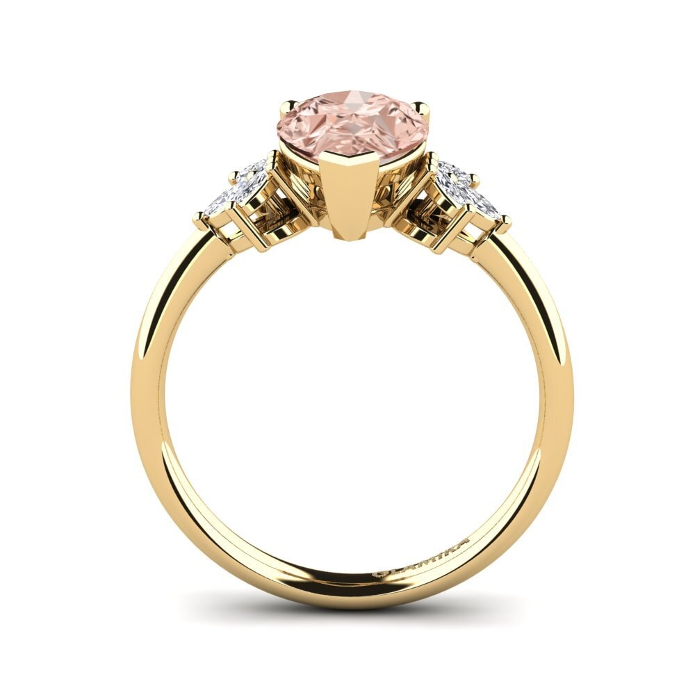 14ct Yellow Gold Morganite Engagement Ring Annige