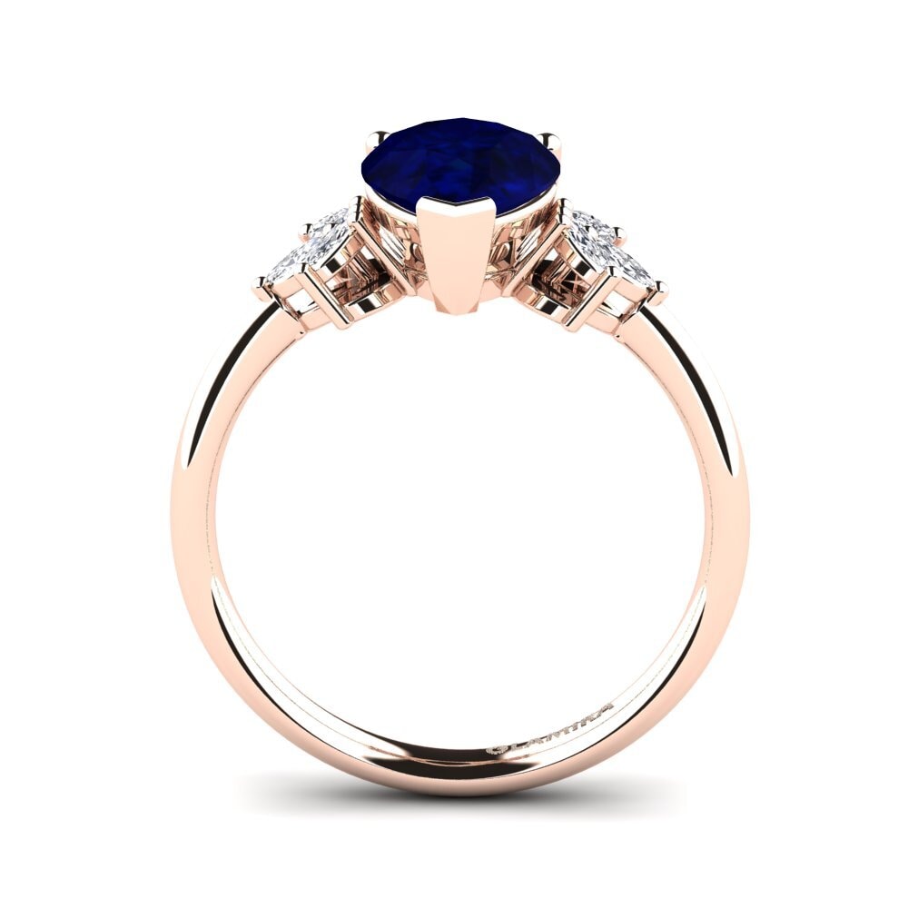 14ct Rose Gold Sapphire Engagement Ring Annige