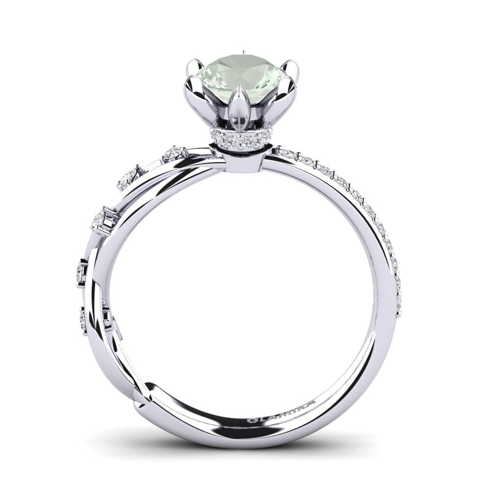Green Amethyst Engagement Ring Arla - Round