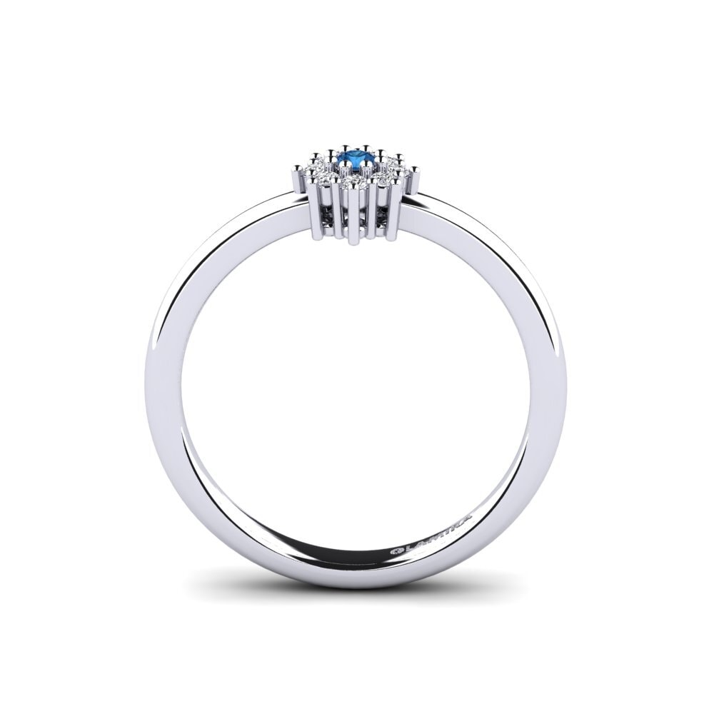 Dark Blue Zirconia Engagement Ring Aunay