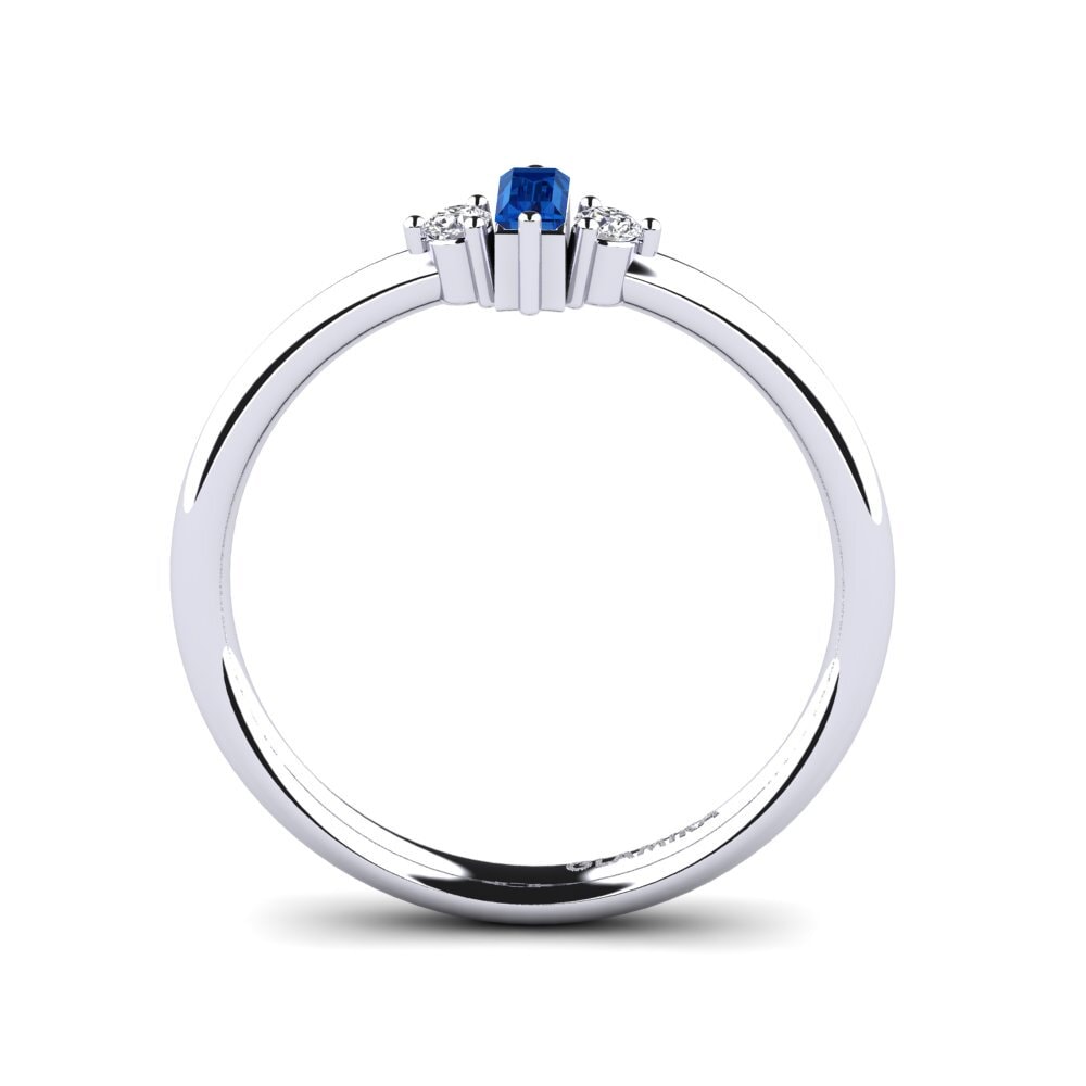 Zircônia azul escuro Anel de Noivado Auray