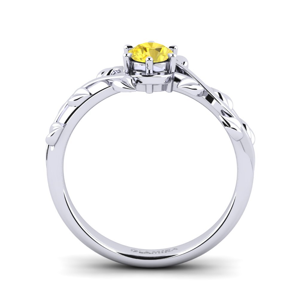 Yellow Sapphire Engagement Ring Bagu