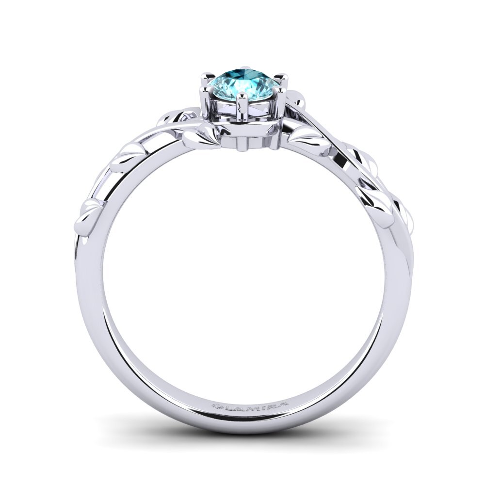 Blauer Zirkon Verlobungsring Bagu
