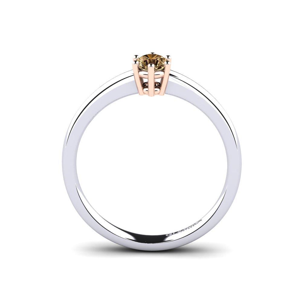 14K Wit & Rood Goud Verlovingsring Belva 0.25 crt