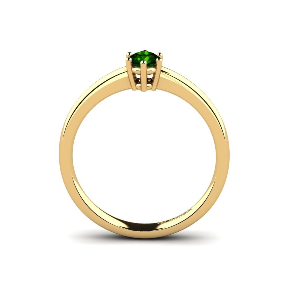 14ct Yellow Gold Green Tourmaline Engagement Ring Belva 0.25 crt