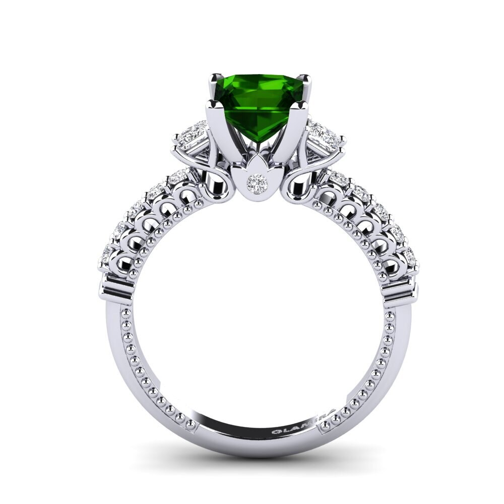 Green Tourmaline Engagement Ring Bernadina