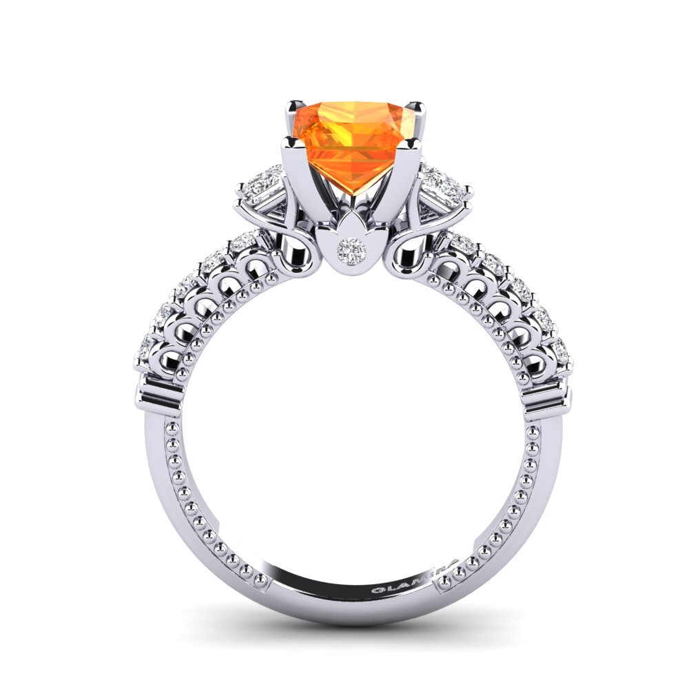 Zafiro Naranja Anillo de compromiso Bernadina