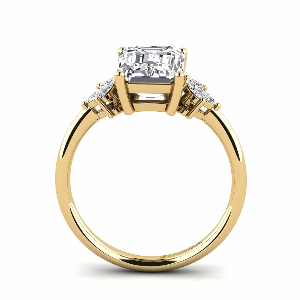 14k Yellow Gold Engagement Ring Besett