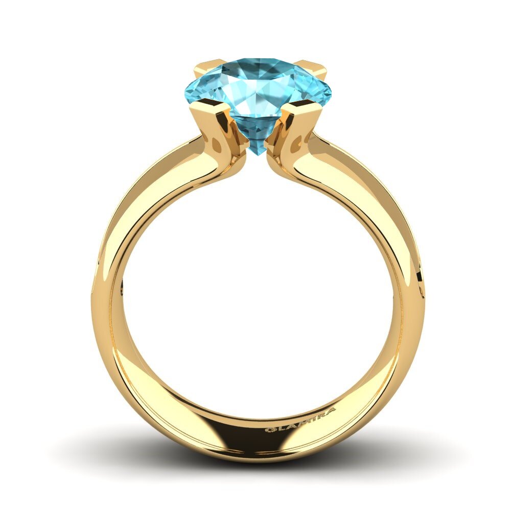Circón Azul Anillo de compromiso Bona 3.0 crt
