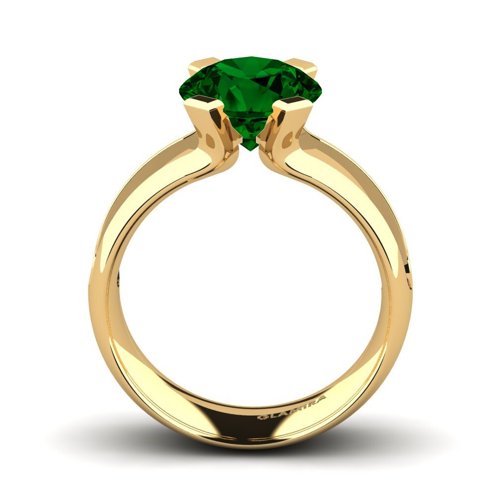 Green Zirconia Engagement Ring Bona 3.0 crt
