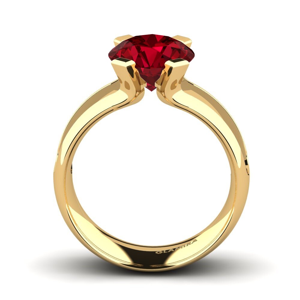 Red Zirconia Engagement Ring Bona 3.0 crt