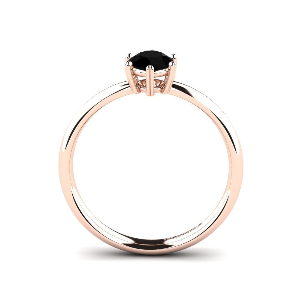 14ct Rose Gold Black Onyx Engagement Ring Breadth