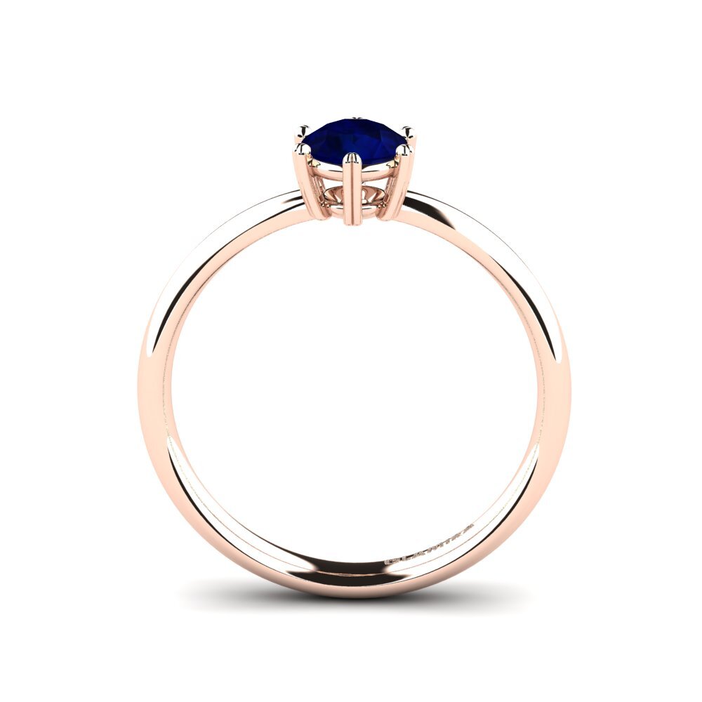 14ct Rose Gold Sapphire Engagement Ring Breadth