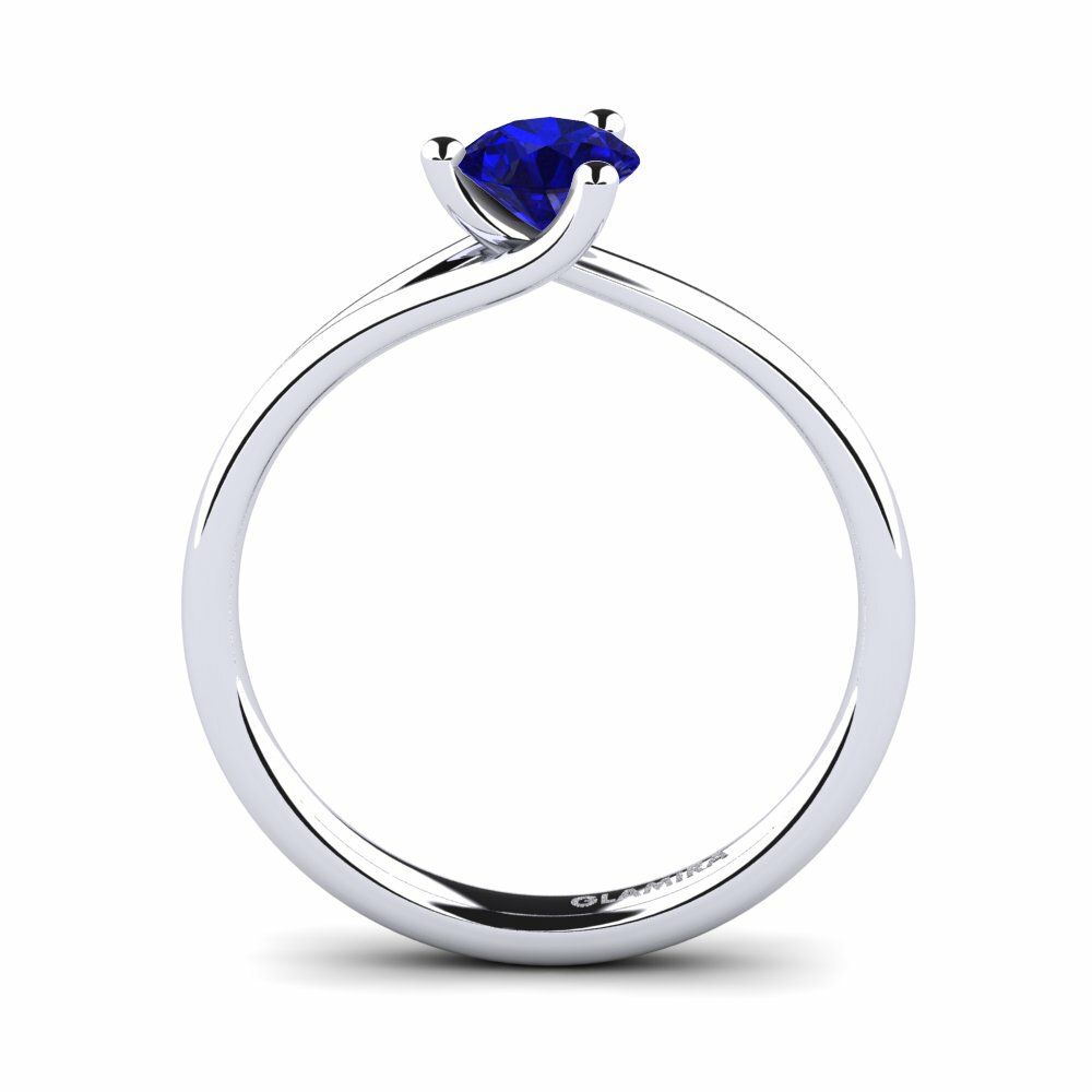 Safiro (Creado en Laboratorio) Anillo de compromiso Bridal Heart 0.5crt