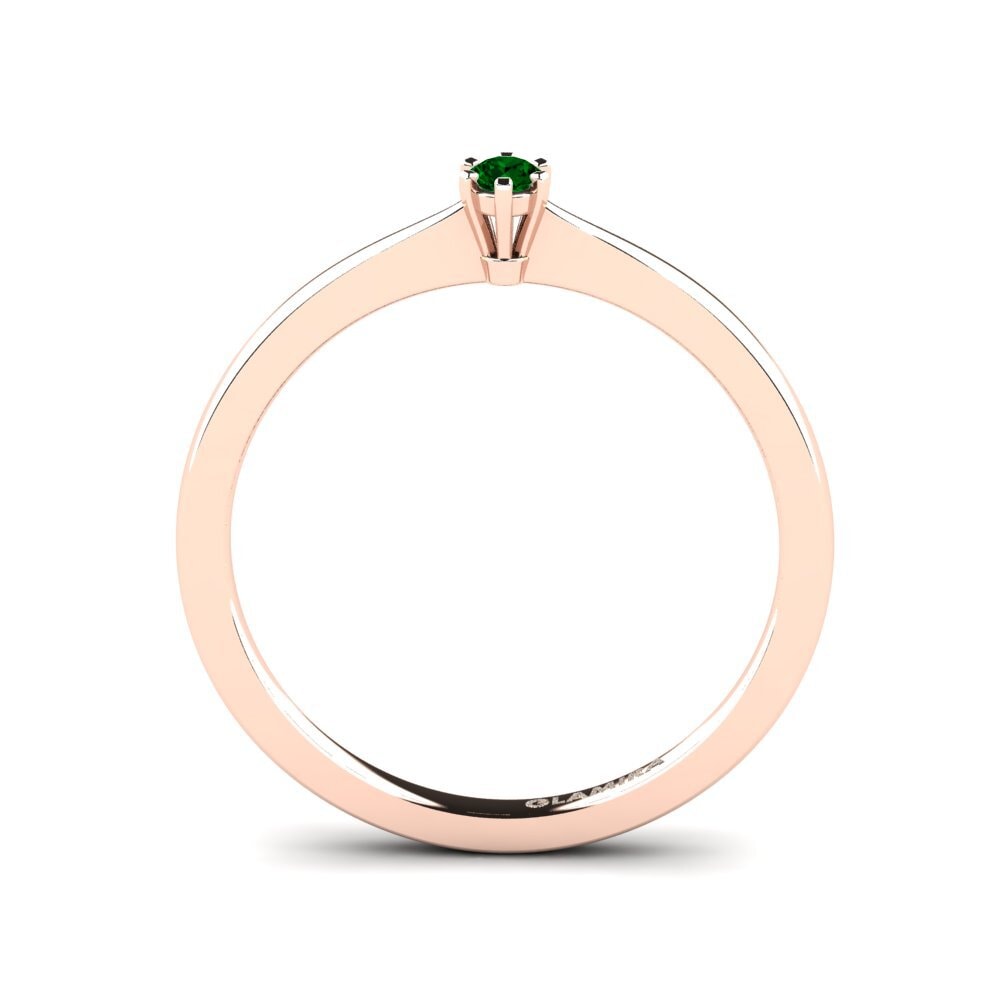14ct Rose Gold Green Zirconia Women's Ring Bridal Rise 0.05 crt