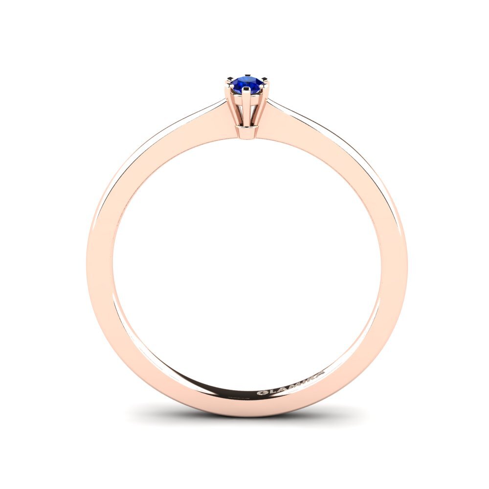 14ct Rose Gold Sapphire Women's Ring Bridal Rise 0.05 crt