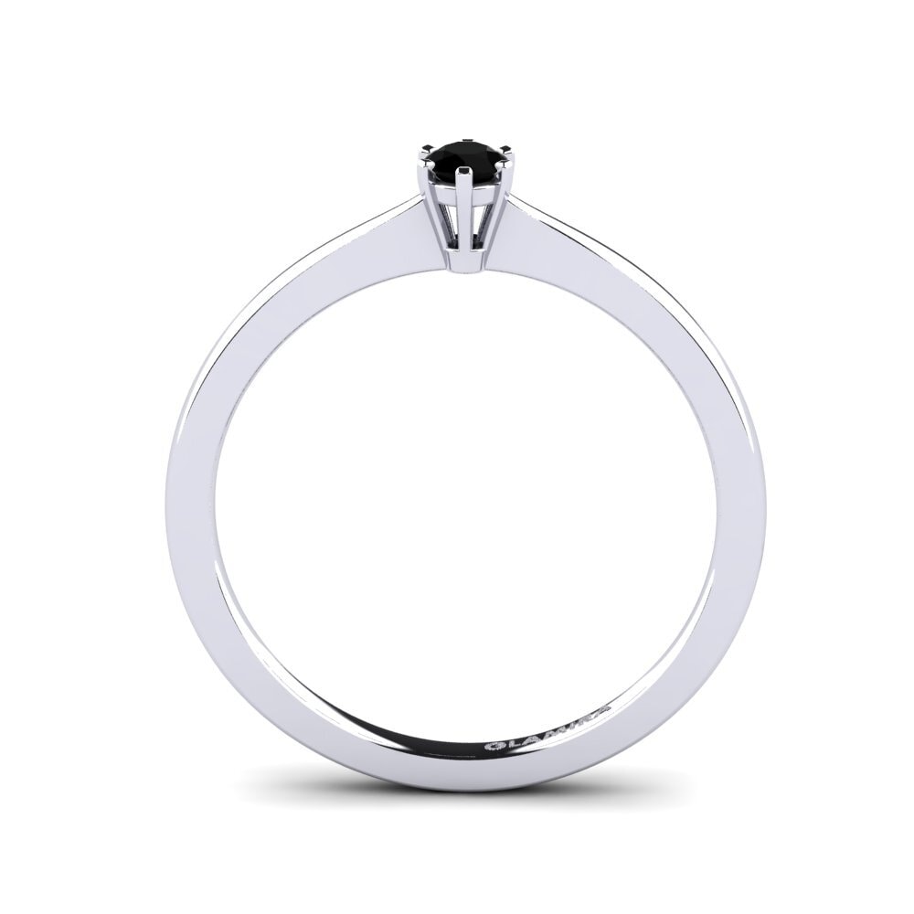 Black Onyx Engagement Ring Bridal Rise 0.1crt