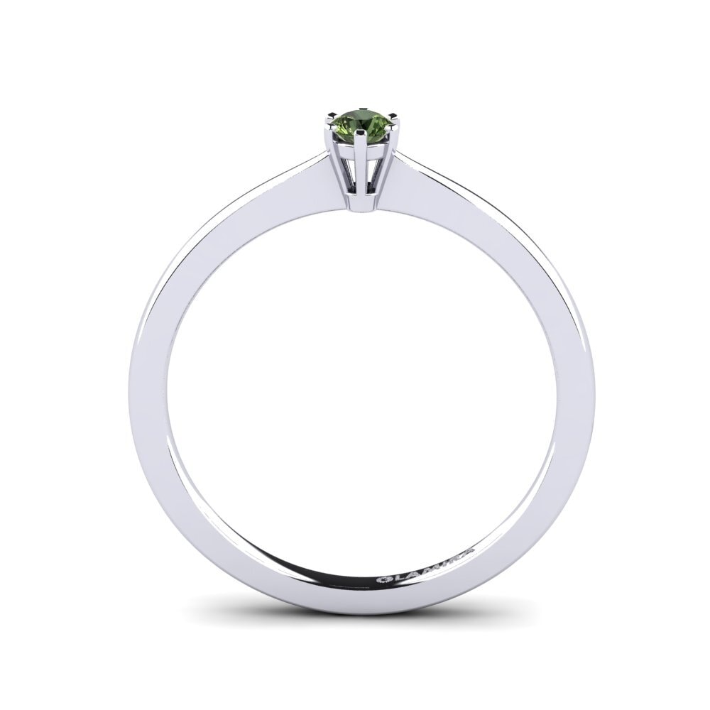 Zafiro Verde Anillo de compromiso Bridal Rise 0.1crt