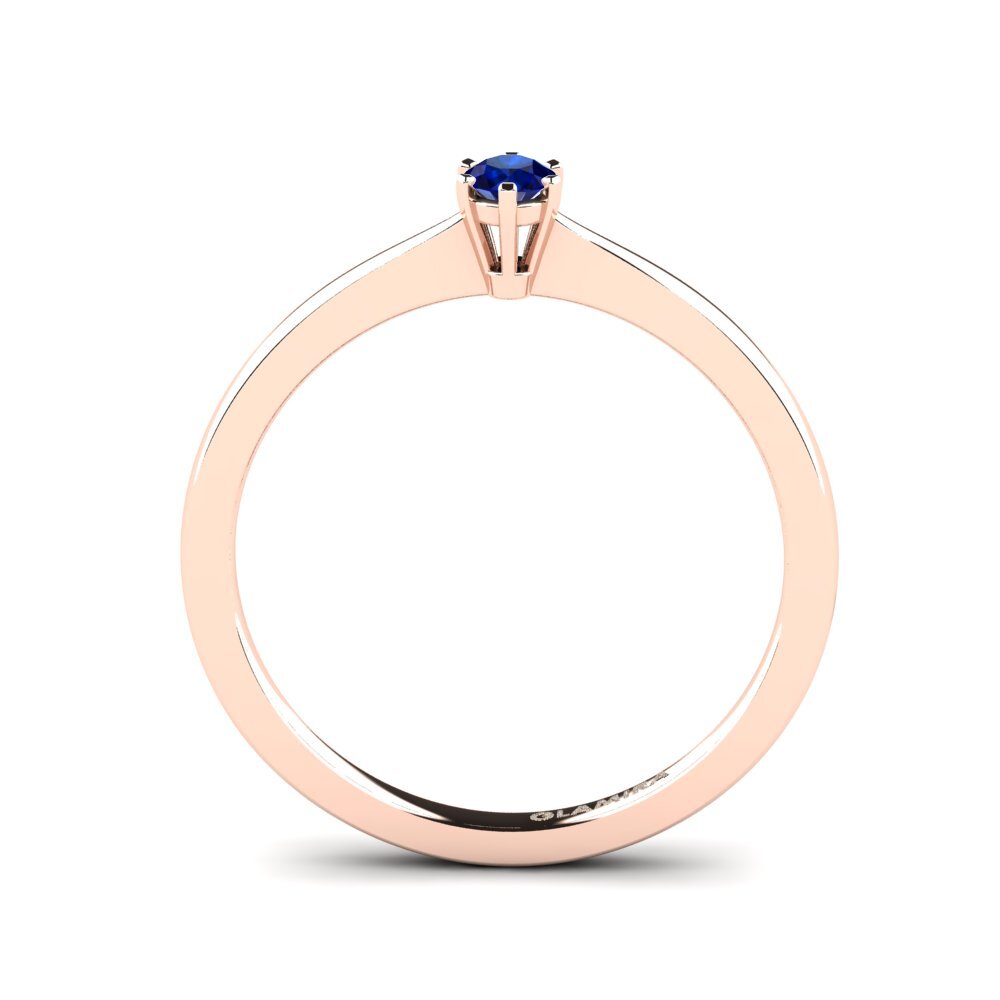 14ct Rose Gold Sapphire Engagement Ring Bridal Rise 0.1crt
